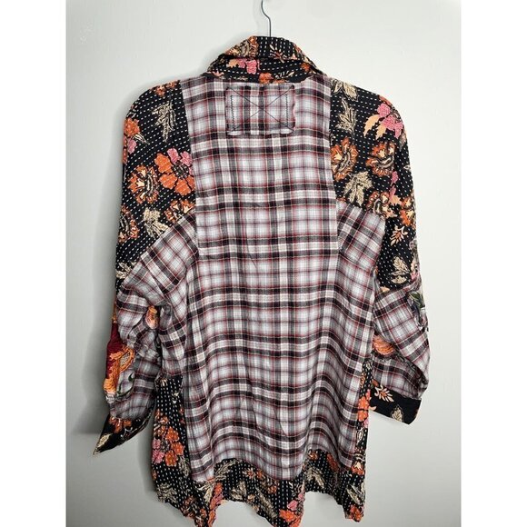 Free People Multicolor Plaid Button Down Shirt - Picture 5 of 7
